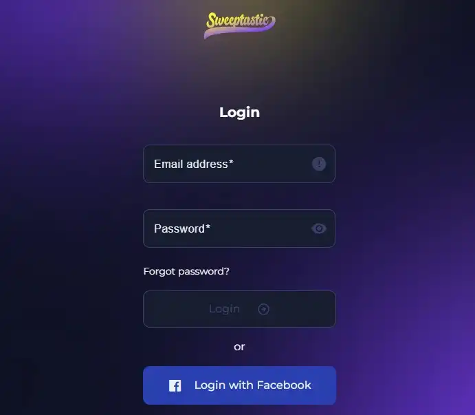 Sweeptastic Casino Login