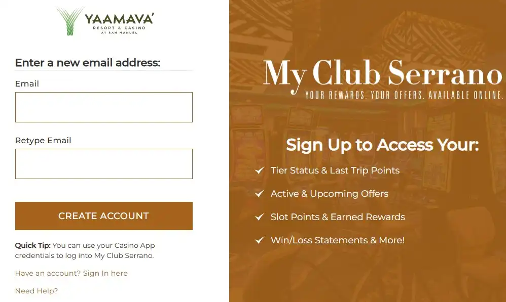 Yaamava Casino Sign up