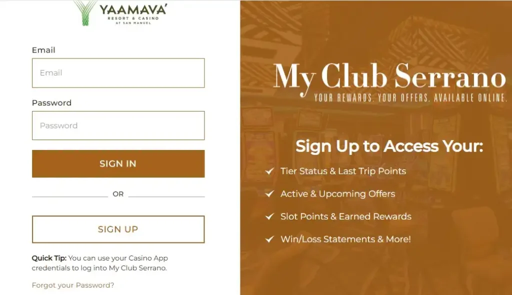 Yaamava Casino Login Process