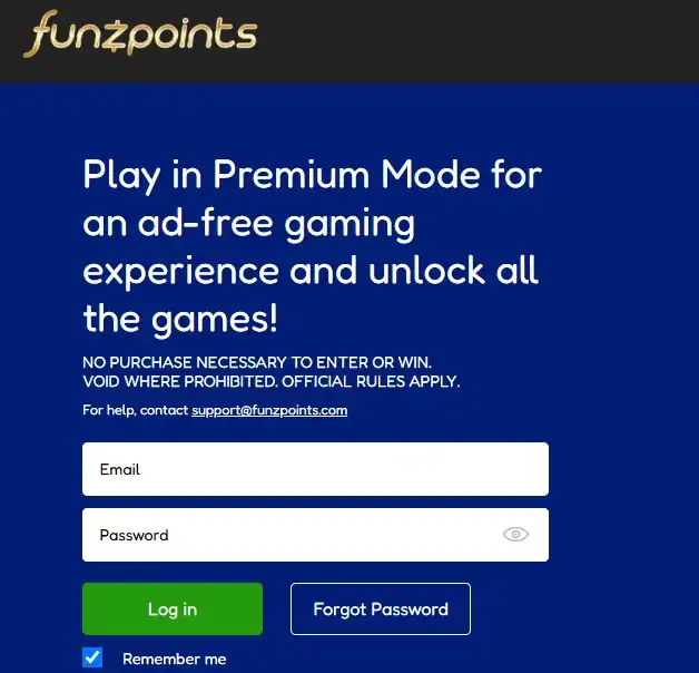 Funzpoints Casino Login Process